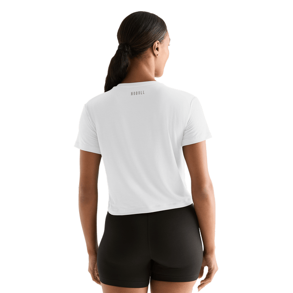 White Women's Boxy Tee Back Angle.