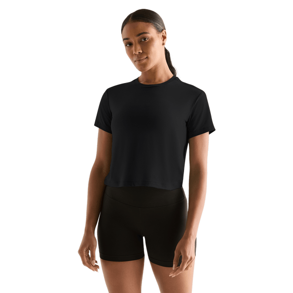 Black Women's Boxy Tee Front Angle.