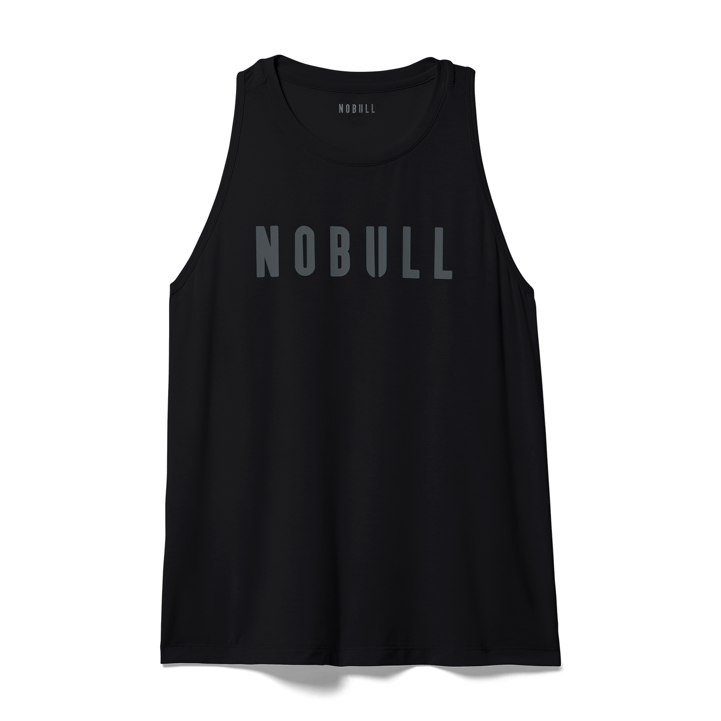 Black Women's High-Neck Tank Silhouette Angle.