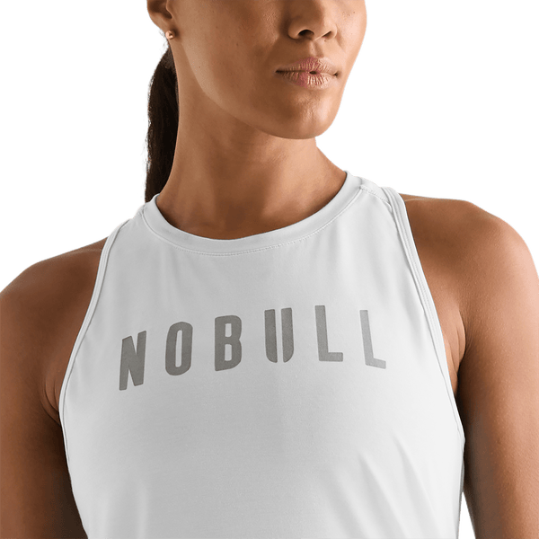 White Women's NOBULL High-Neck Tank Detail Angle.