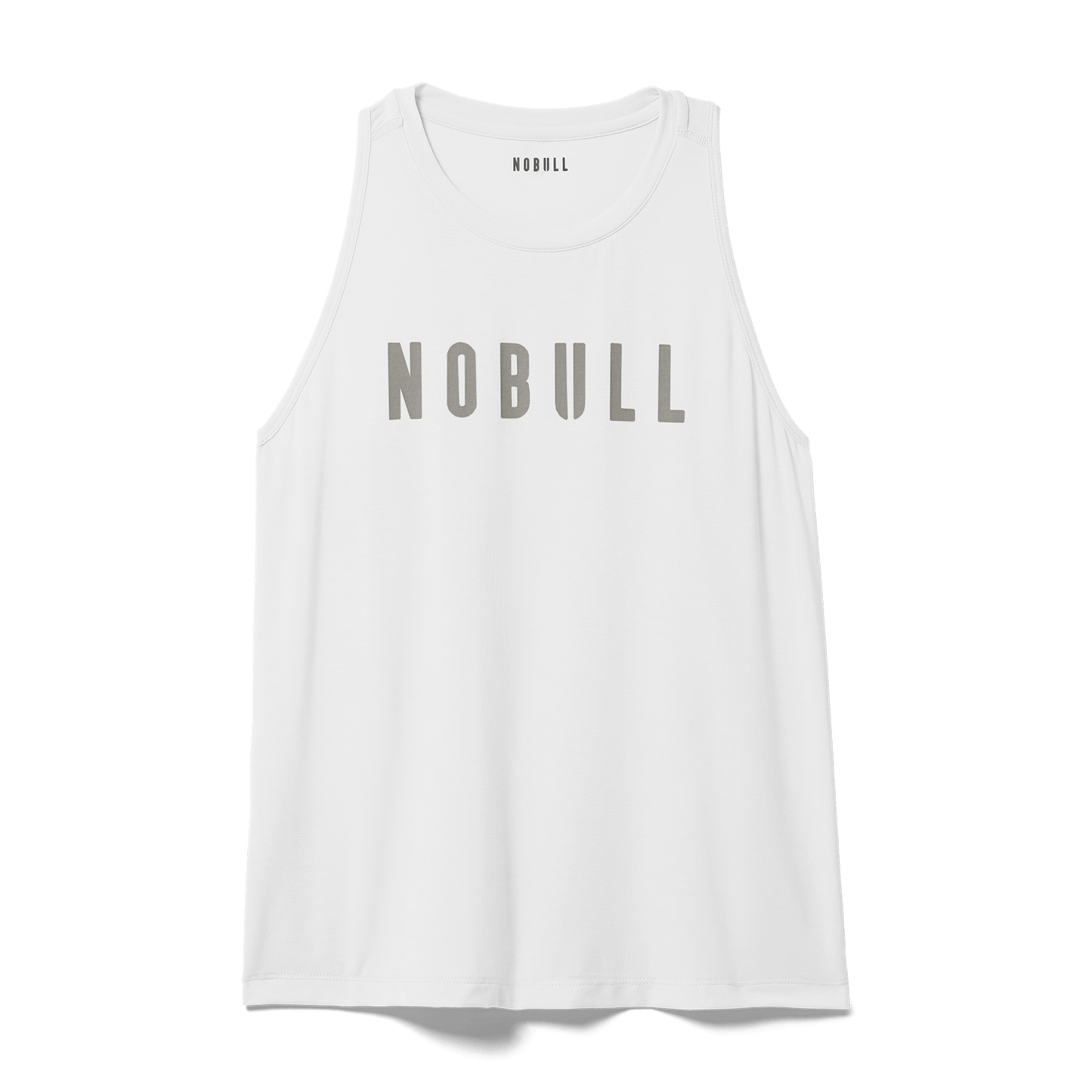 White Women's NOBULL High-Neck Tank Silhouette Angle.