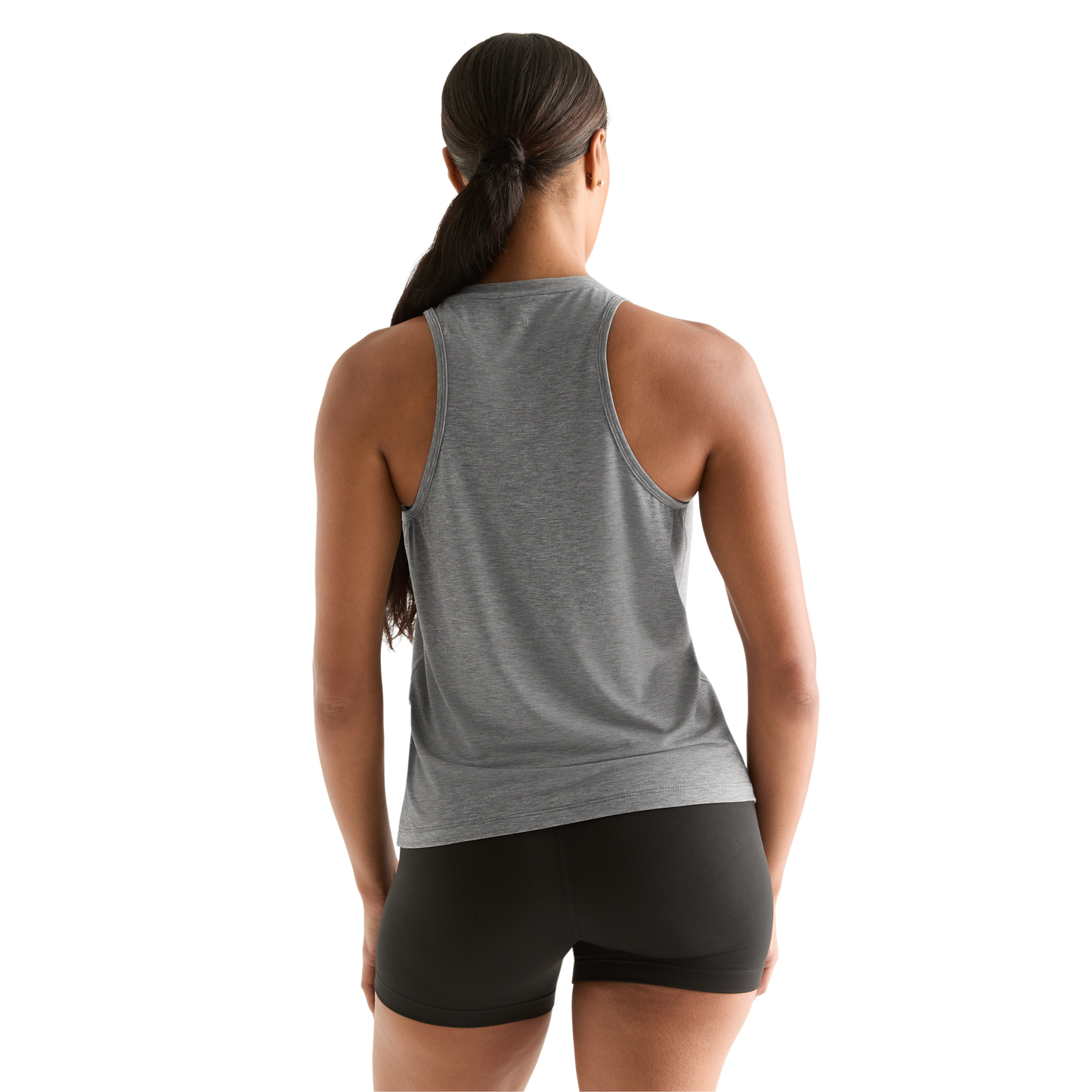 Heather Gray Women's NOBULL High-Neck Tank Back Angle.