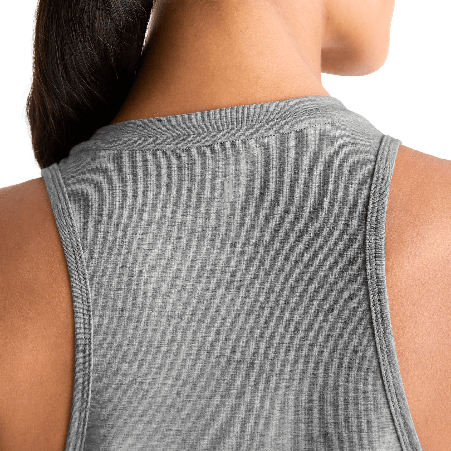 Heather Gray Women's NOBULL High-Neck Tank U Logo Angle.