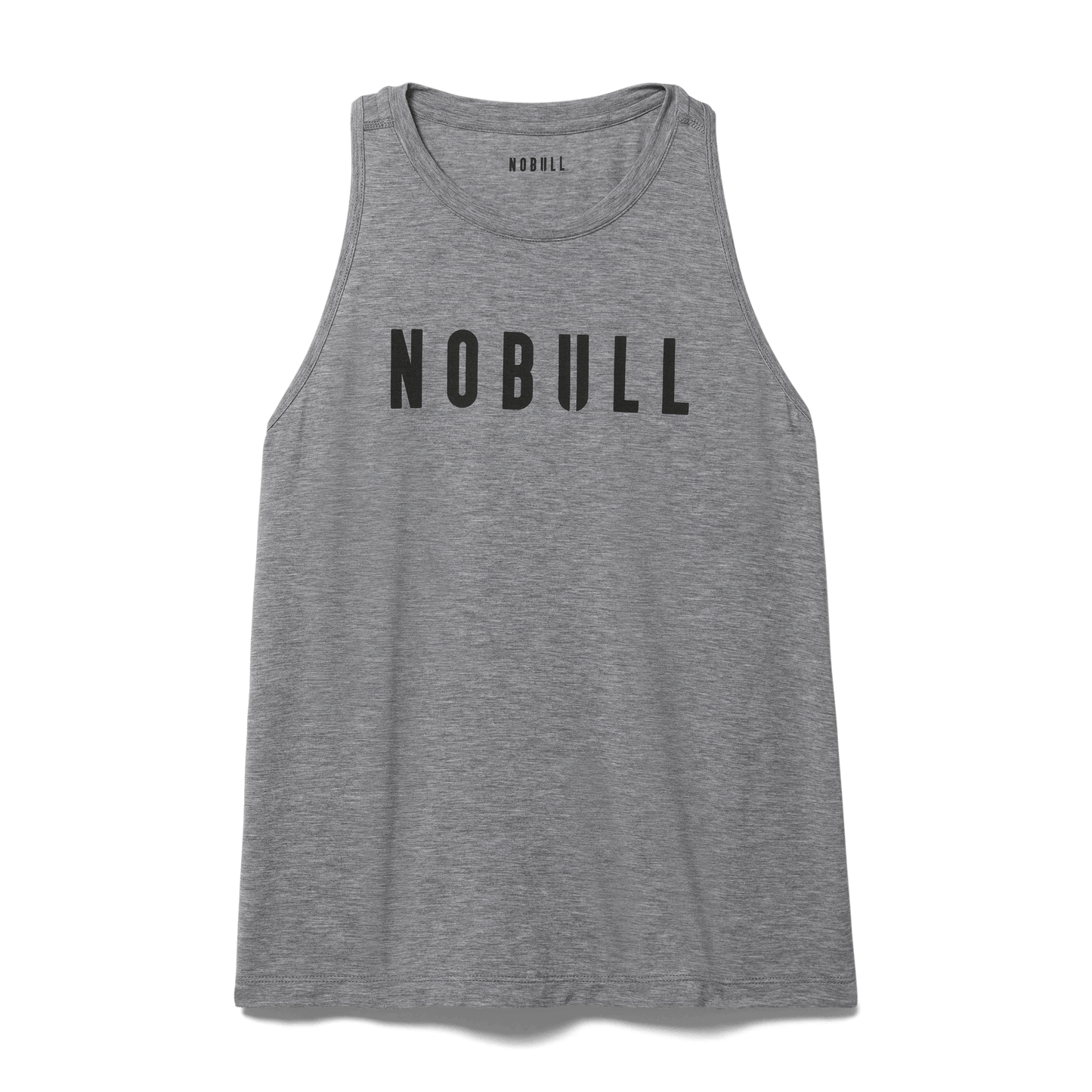 Heather Gray Women's NOBULL High-Neck Tank Silhouette Angle.