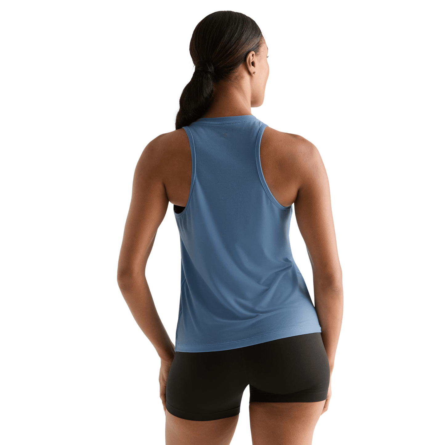 Copen Blue Women's High Neck NOBULL Tank Back Angle.