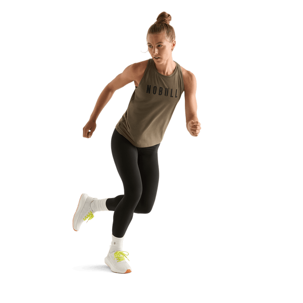Dark Fallen Rock Women's NOBULL High-Neck Tank Action Shot Angle.
