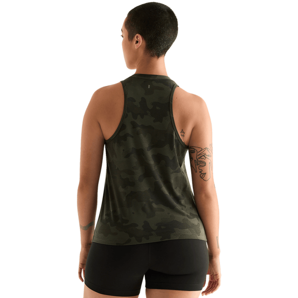 Dark Army Camo Women's High-Neck Tank Back Angle.