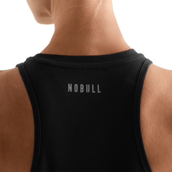 Black Women's High-Neck Tank NOBULL Logo Angle.