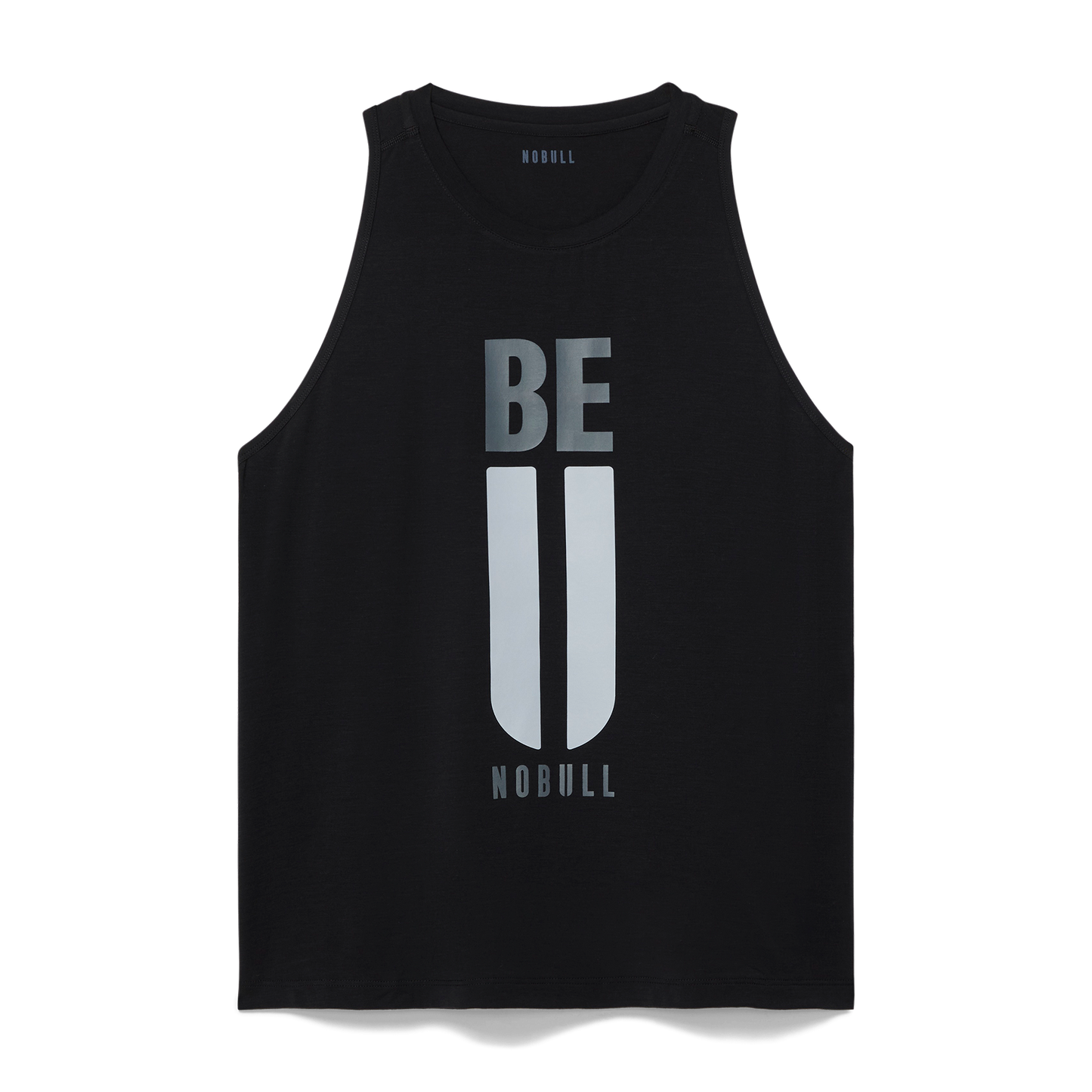 Black Women's Be U High-Neck Tank Silhouette Angle.