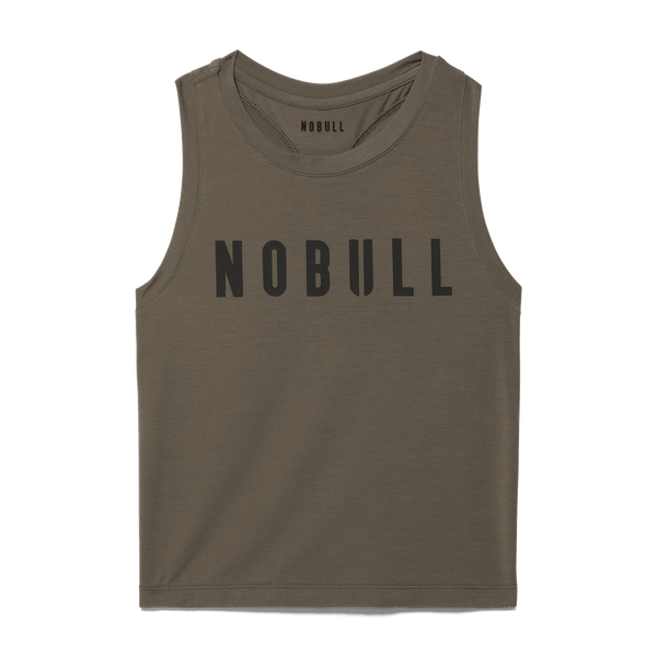 Dark Fallen Rock Women's NOBULL Fitted Tank Silhouette Angle.