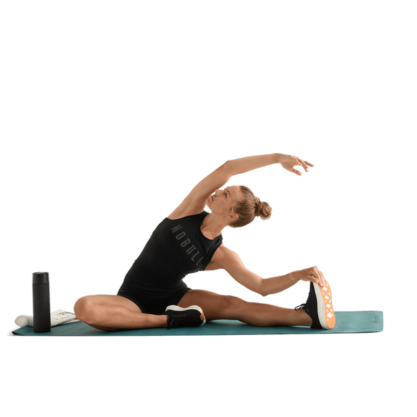 Black Women's NOBULL Fitted Tank Action Shot Angle.