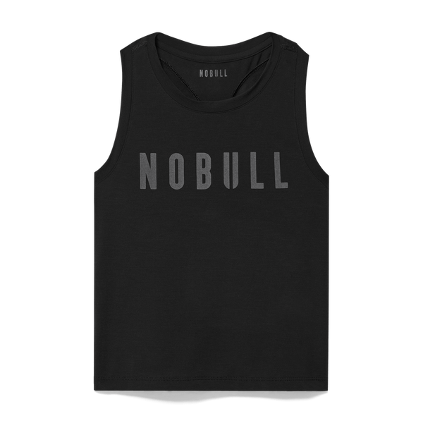 Black Women's NOBULL Fitted Tank Silhouette Angle.