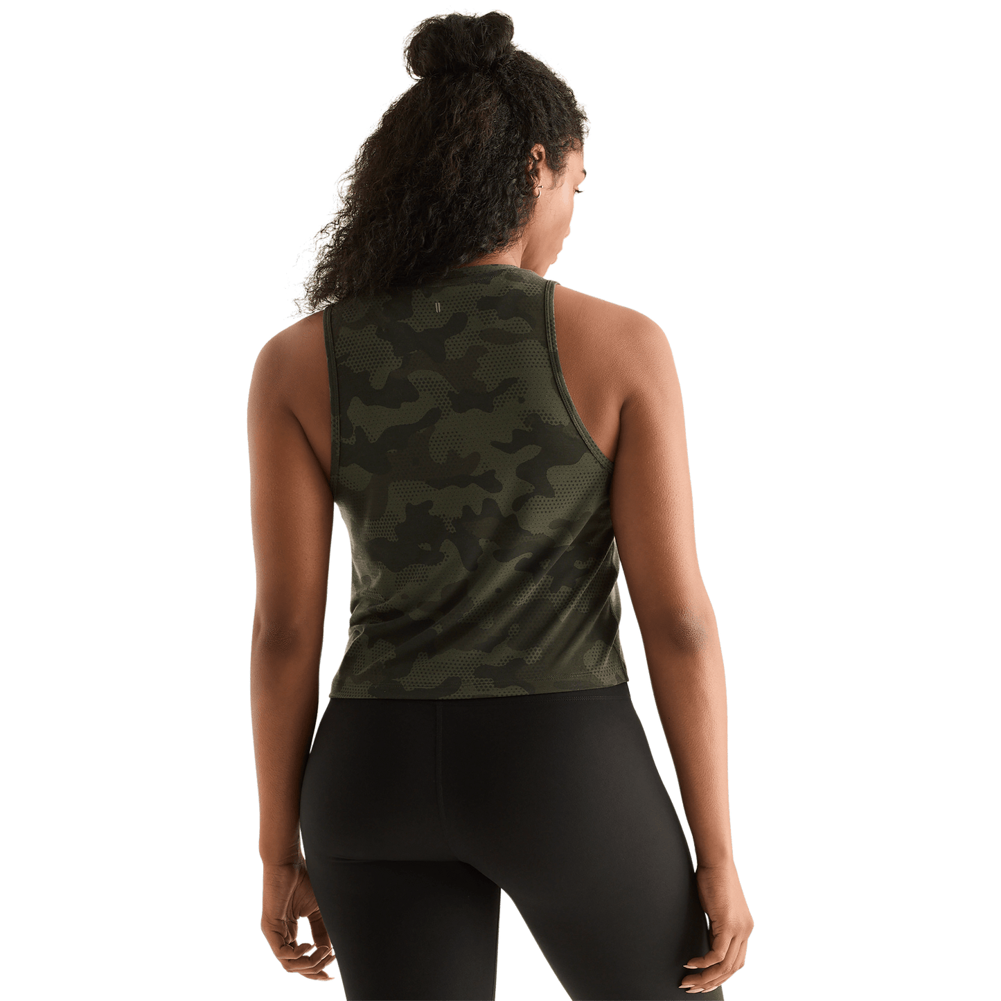 Dark Army Camo Women's Muscle Tank Back Angle.