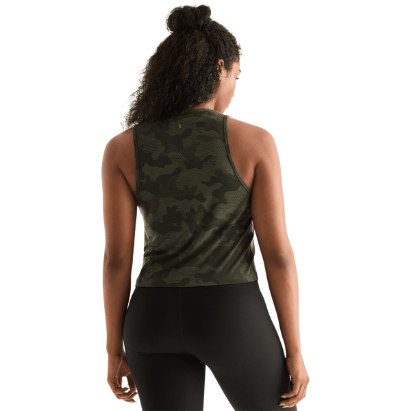 Dark Army Camo Women's Muscle Tank Back Angle.