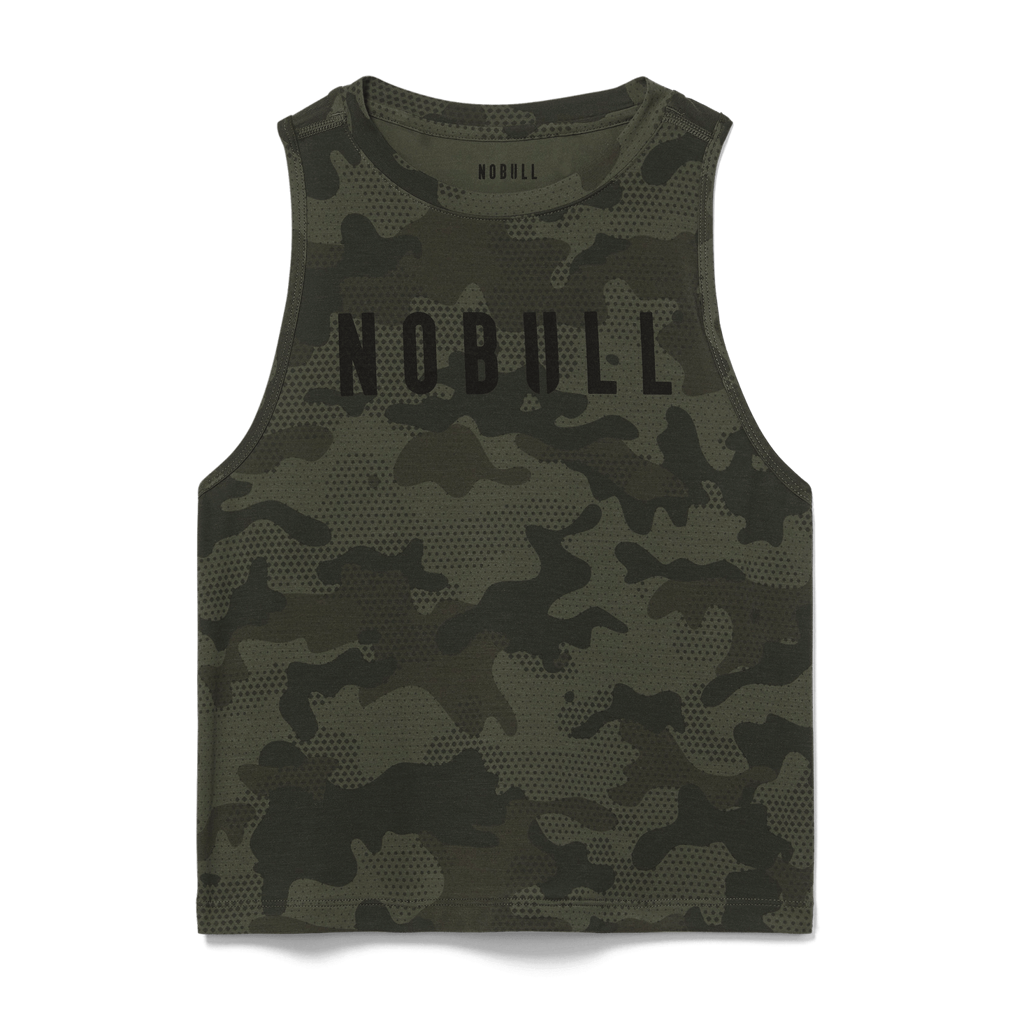 Dark Army Camo Women's Muscle Tank Silhouette Angle.