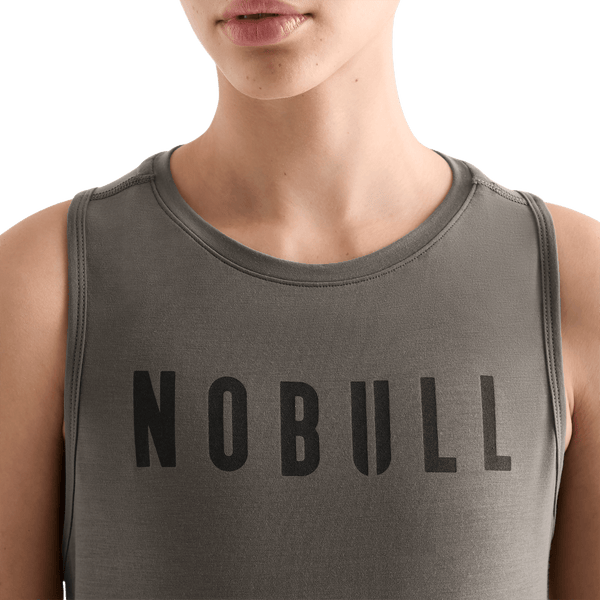 Women's Dark Fallen Rock NOBULL Muscle Tank Logo Detail