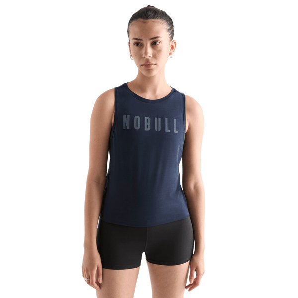 Women's Night Navy NOBULL Muscle Tank Front Angle