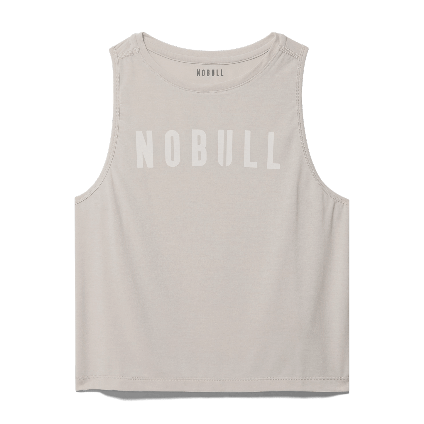 Oatmeal Women's NOBULL Muscle Tank Silhouette Angle.