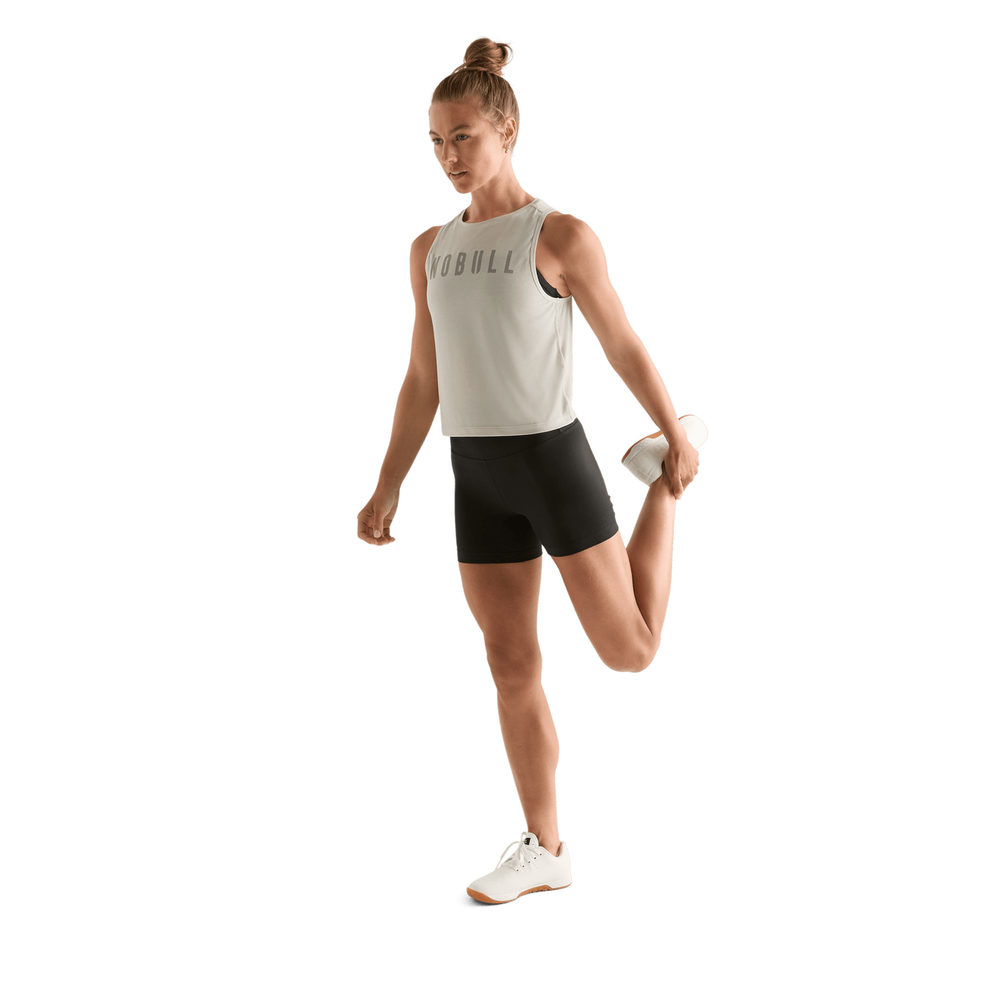 Crater Grey Muscle Tank Action Shot Angle.