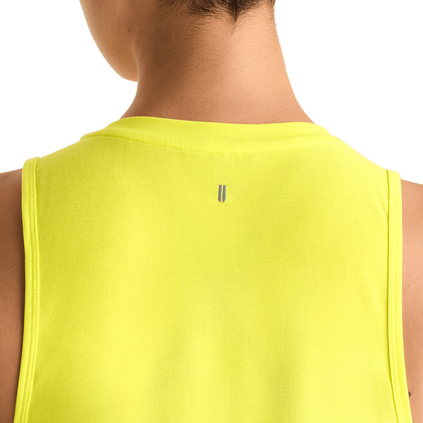 Neon Yellow Women's Muscle Tank Back Detail Angle.