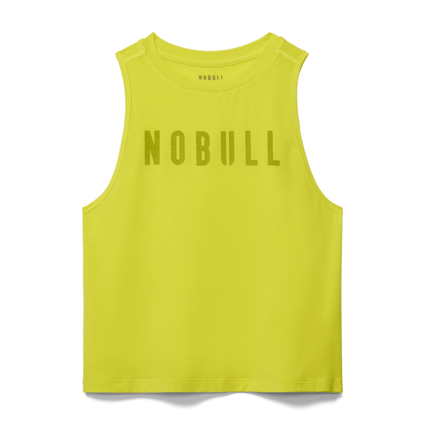 Neon Yellow Women's Muscle Tank Silhouette Angle.