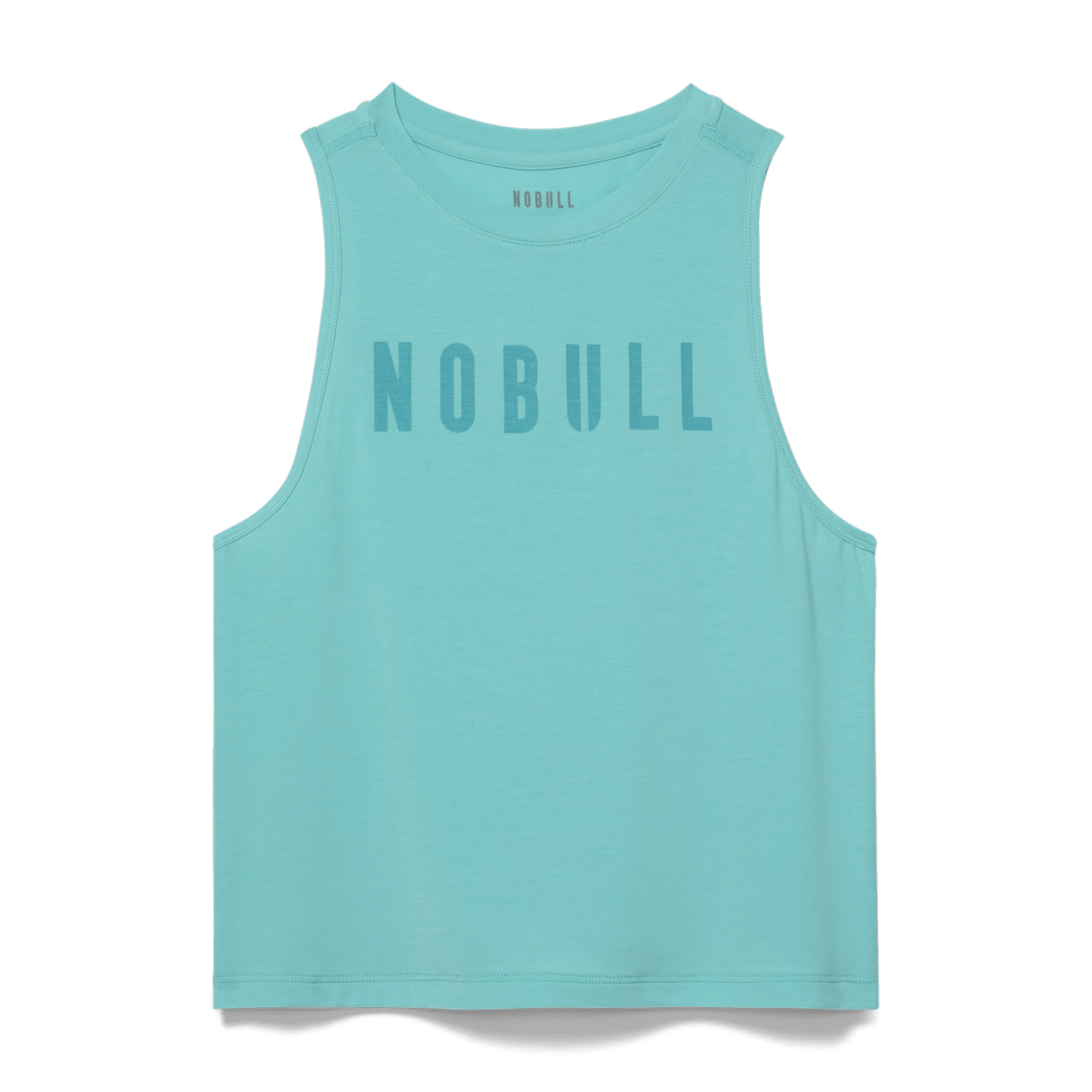 Aqua Heather Women's Muscle Tank Silhouette Angle.