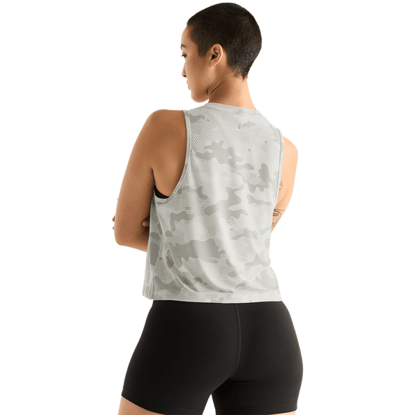 Light Grey Camo Women's Muscle Tank Back Angle.