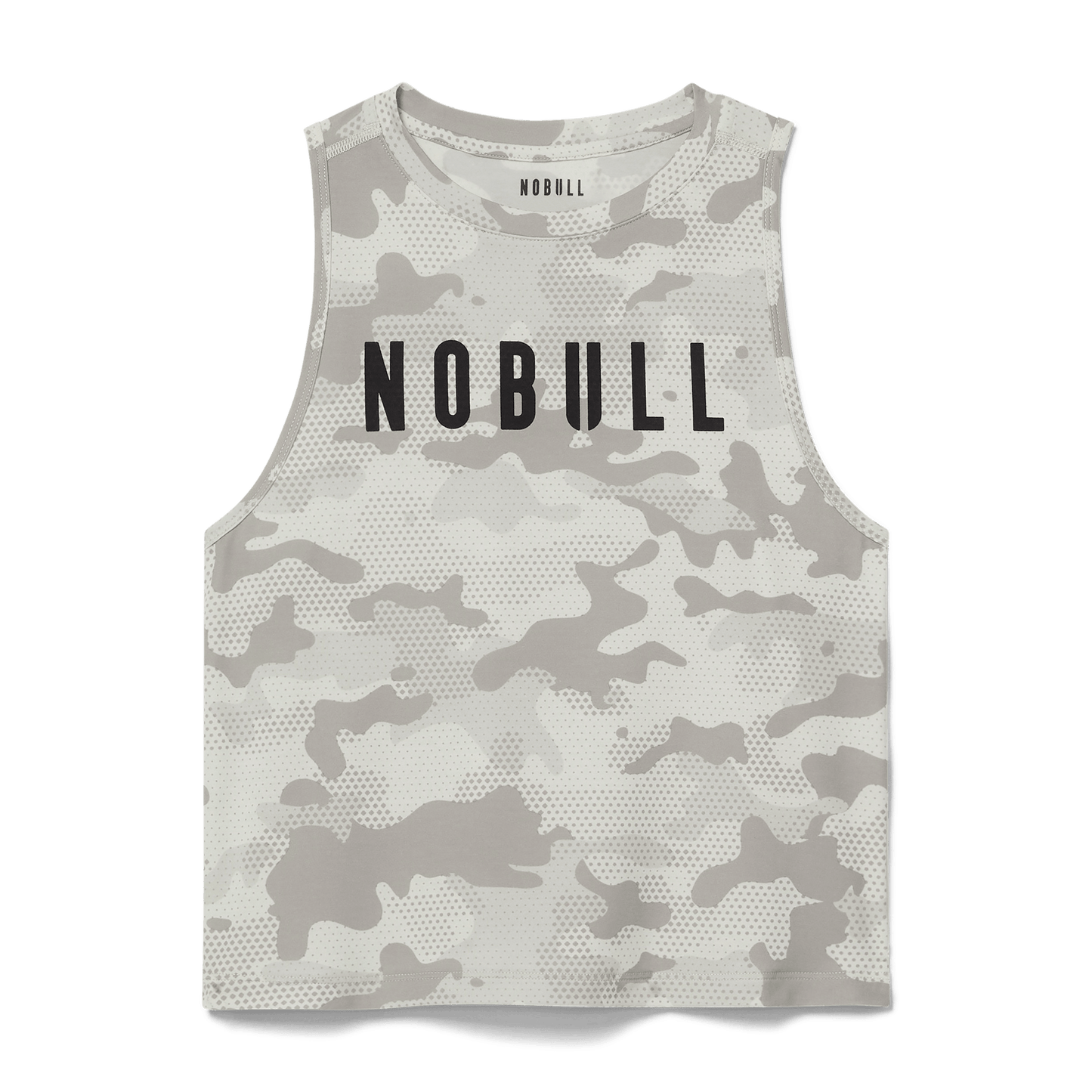 Light Grey Camo Women's Muscle Tank Silhouette Angle.