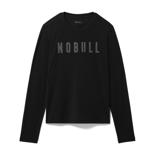 
                        Black Women's NOBULL Long Sleeve Tee Silhouette Angle.
                      
