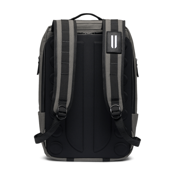 Waxed Grey Canvas Backpack Back Angle