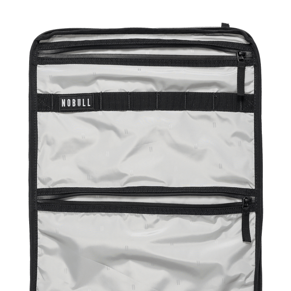 Waxed Grey Canvas Backpack Interior Pocket Angle