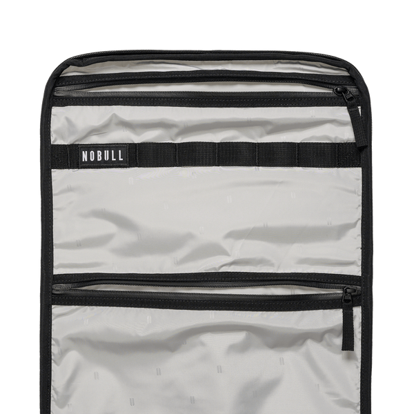 Ivory Waxed Canvas Backpack Interior Pocket Close Up Angle