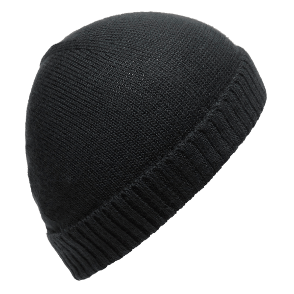 Black COOLMAX® Beanie Back Silhouette Angle