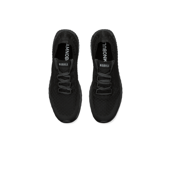 Women's Black Allday Knit Shoes Front Above Angle