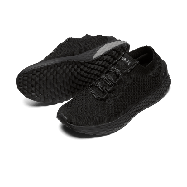 Women's Black Allday Knit Shoes Angled