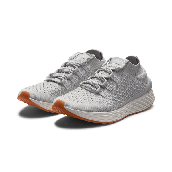 Light Grey Allday Knit Shoes Front Side Angle