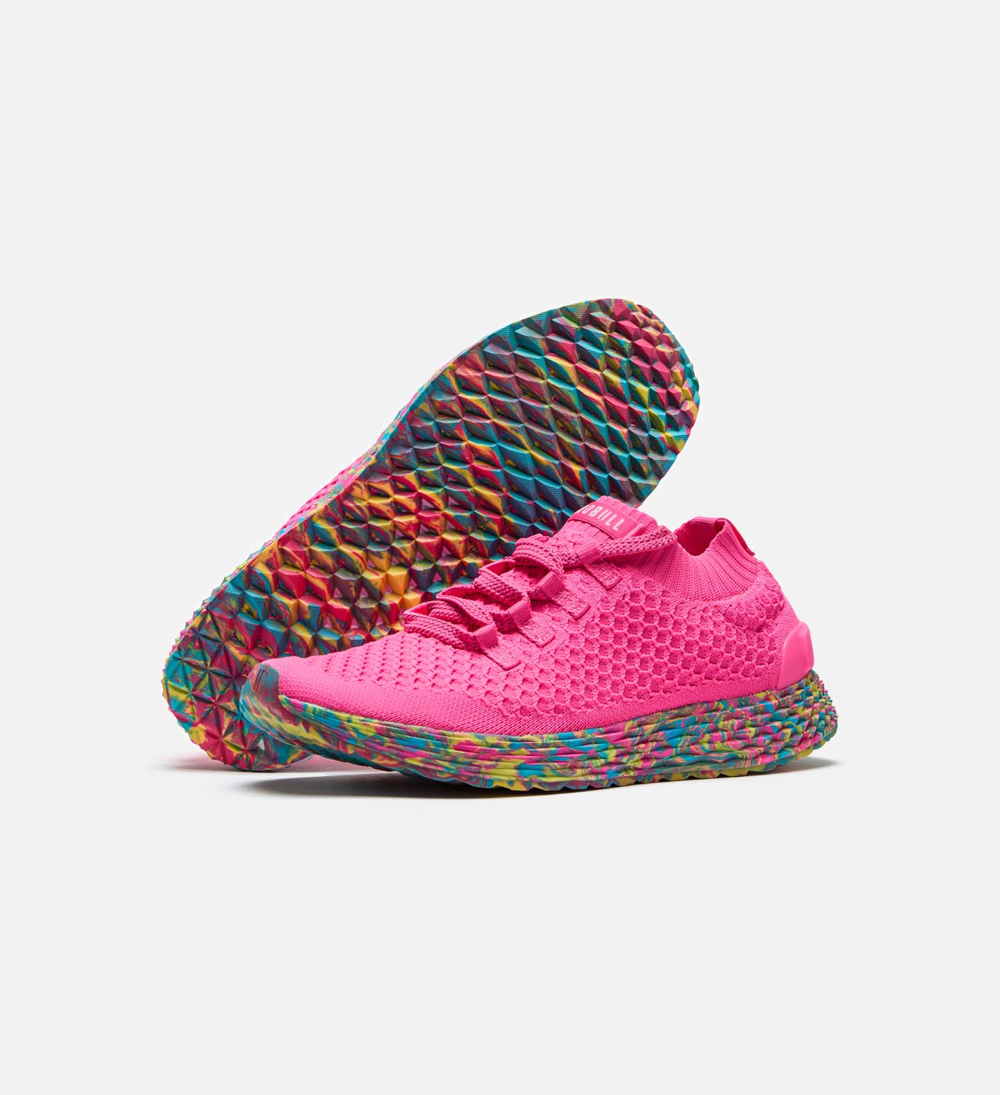 Women's Neon Pink Swirl Allday Knit Shoes | NOBULL