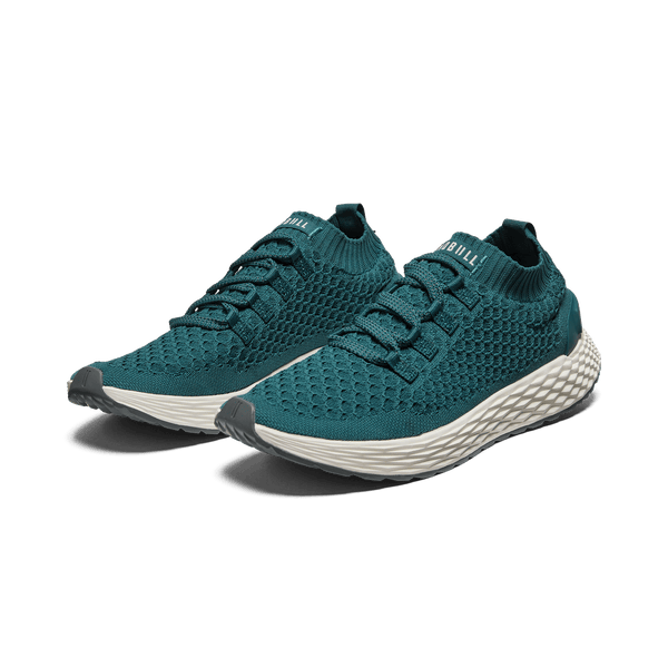 Dark Teal Allday Knit Shoe Front Side Angle.