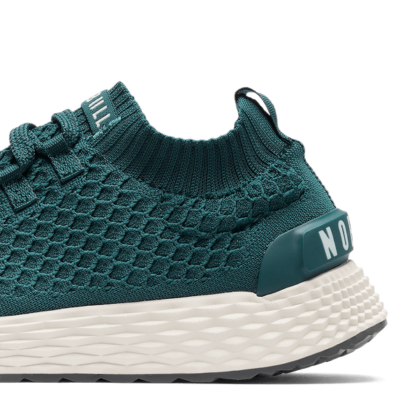 Dark Teal Allday Knit Shoe Detail Shot Angle.