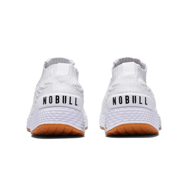 Women's White Allday Knit Shoes Back Angle