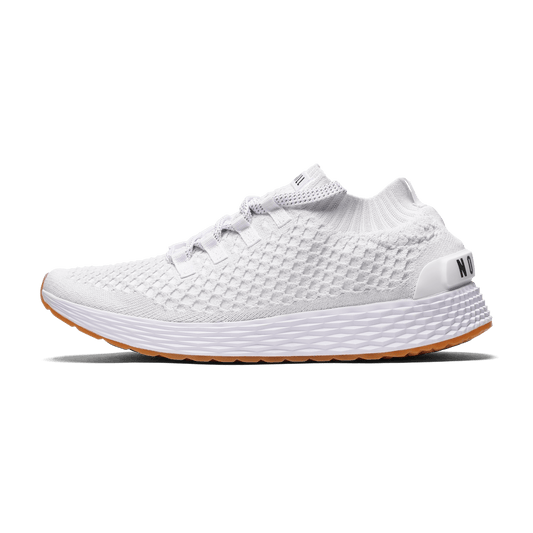 Women's White Allday Knit Shoes Side Angle