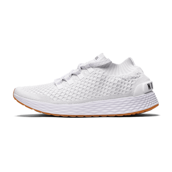 Women's White Allday Knit Shoes Side Angle