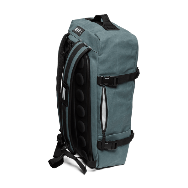 NOBULL Alpine Waxed Canvas Duffleback Side Pocket Angle