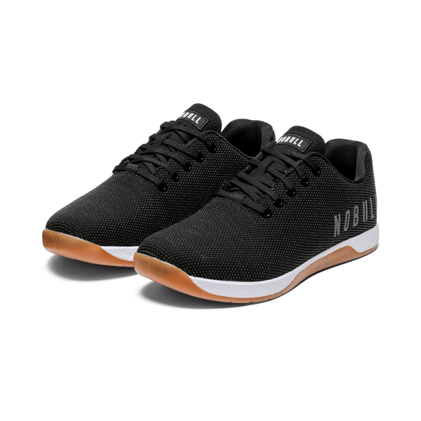 Women's Black White Gum Outwork Shoes Front Side Angle