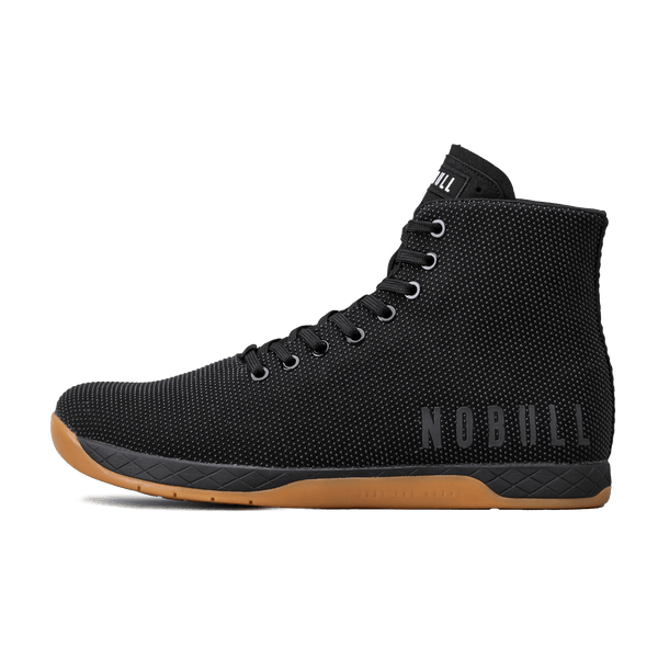 Women's Black Gum Outwork High-Top Shoes Side Angle
