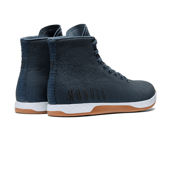 Men's Denim Outwork High-Top Shoes Back Side Angle