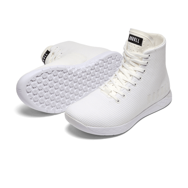Women's White Outwork High-Top Shoes Angled
