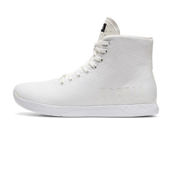 Women's White Outwork High-Top Shoes Side Angle