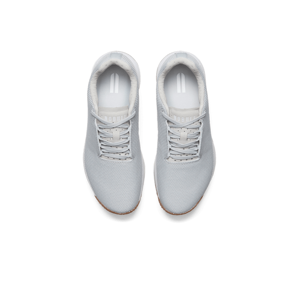Light Grey Outwork Edge Shoes Above Angle.