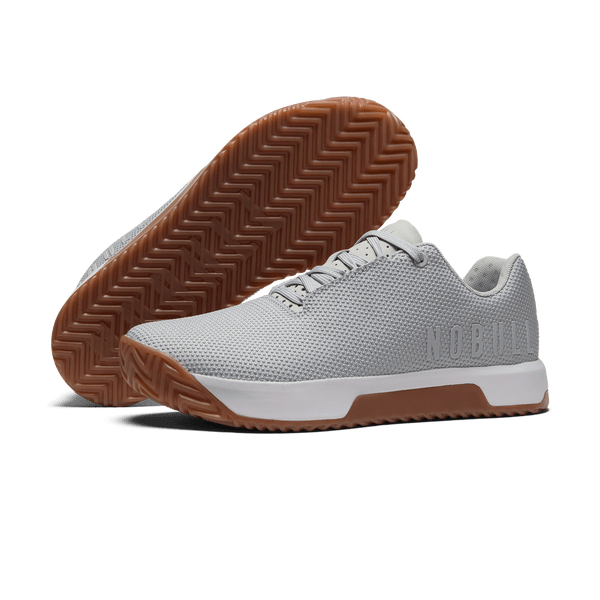Light Grey Outwork Edge Shoes Angled.